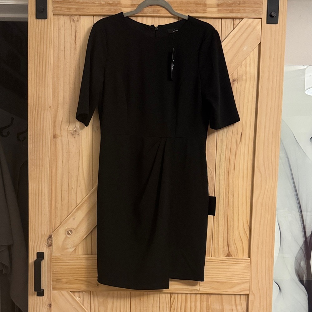 Lulu short sleeve black professional dress